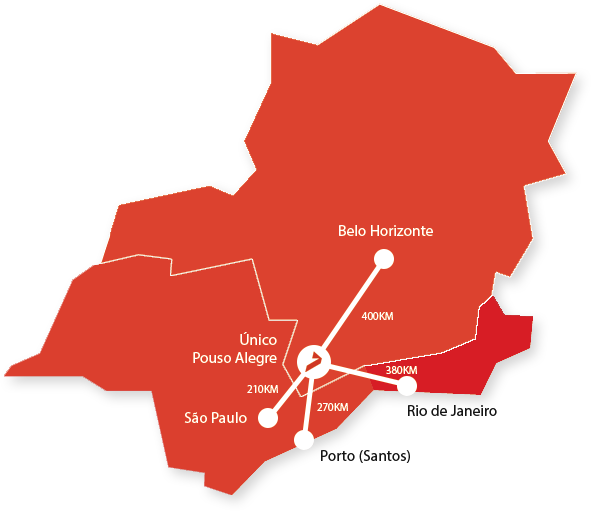 Mapa de cobertura da Único Group